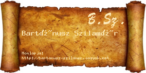 Bartánusz Szilamér névjegykártya